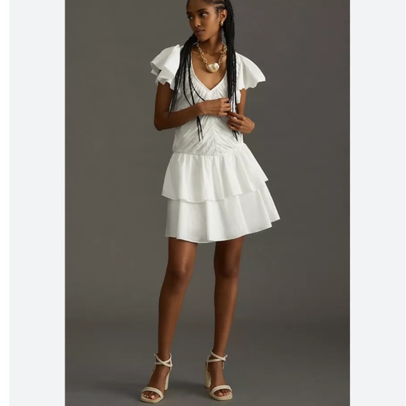 Brand New LOVE THE LABEL MINETTE RUFFLED MINI DRESS - Picture 2 of 11